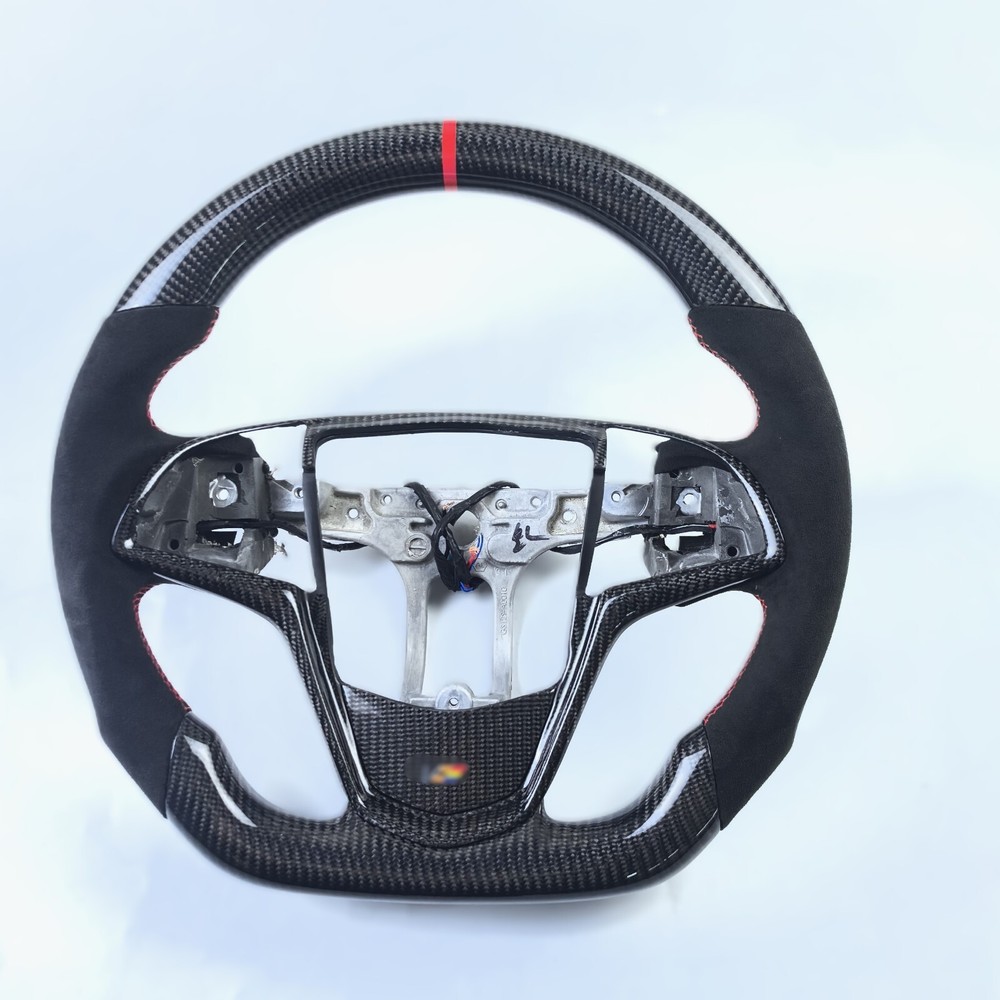 Alcantara Carbon Fiber Steering Wheel for Cadillac ATS CTS 2013-2019 with Trim