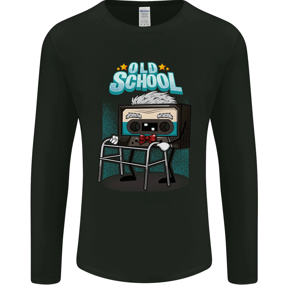 Old School 80s Music Cassette Retro 90s Mens Long Sleeve T-Shirt
