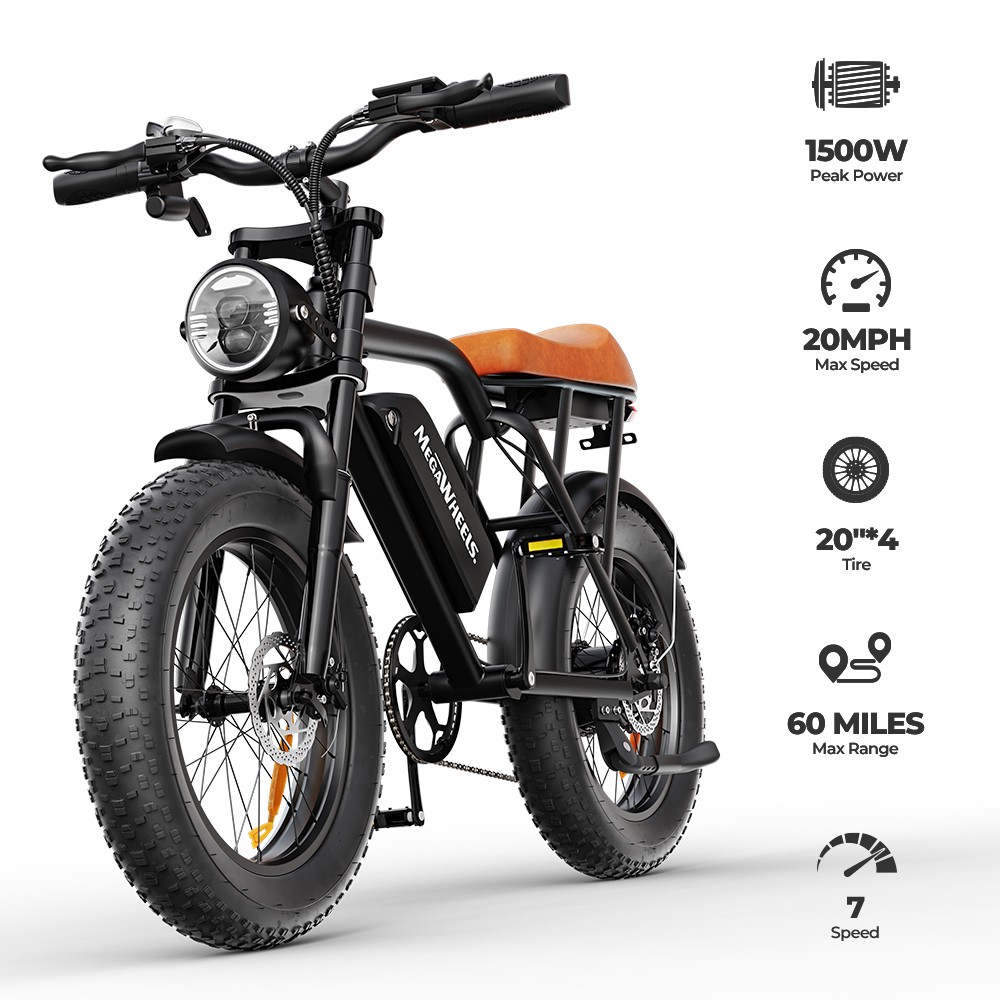 20 Inch 1500W Fat Tire Electric Mountain Bike for Adults with 60 Mile Range