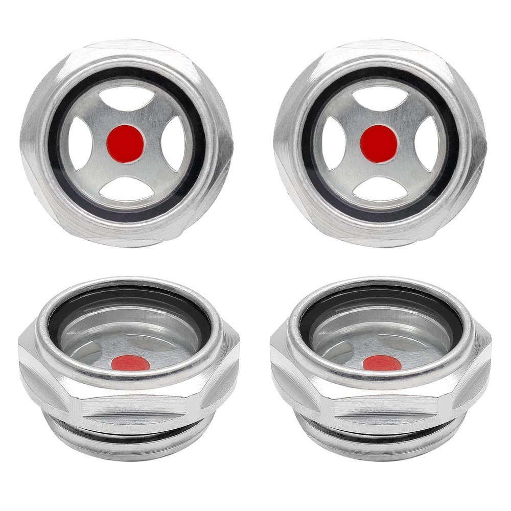 4Pcs Air compressor Oil Sight Glass 1 Inch NPT Oil Liquid Level Gauge Male Th...