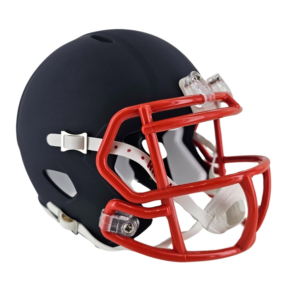 Matte Navy Blue Orange Mask Blank Riddell Revolution SPEED Mini Football Helmet