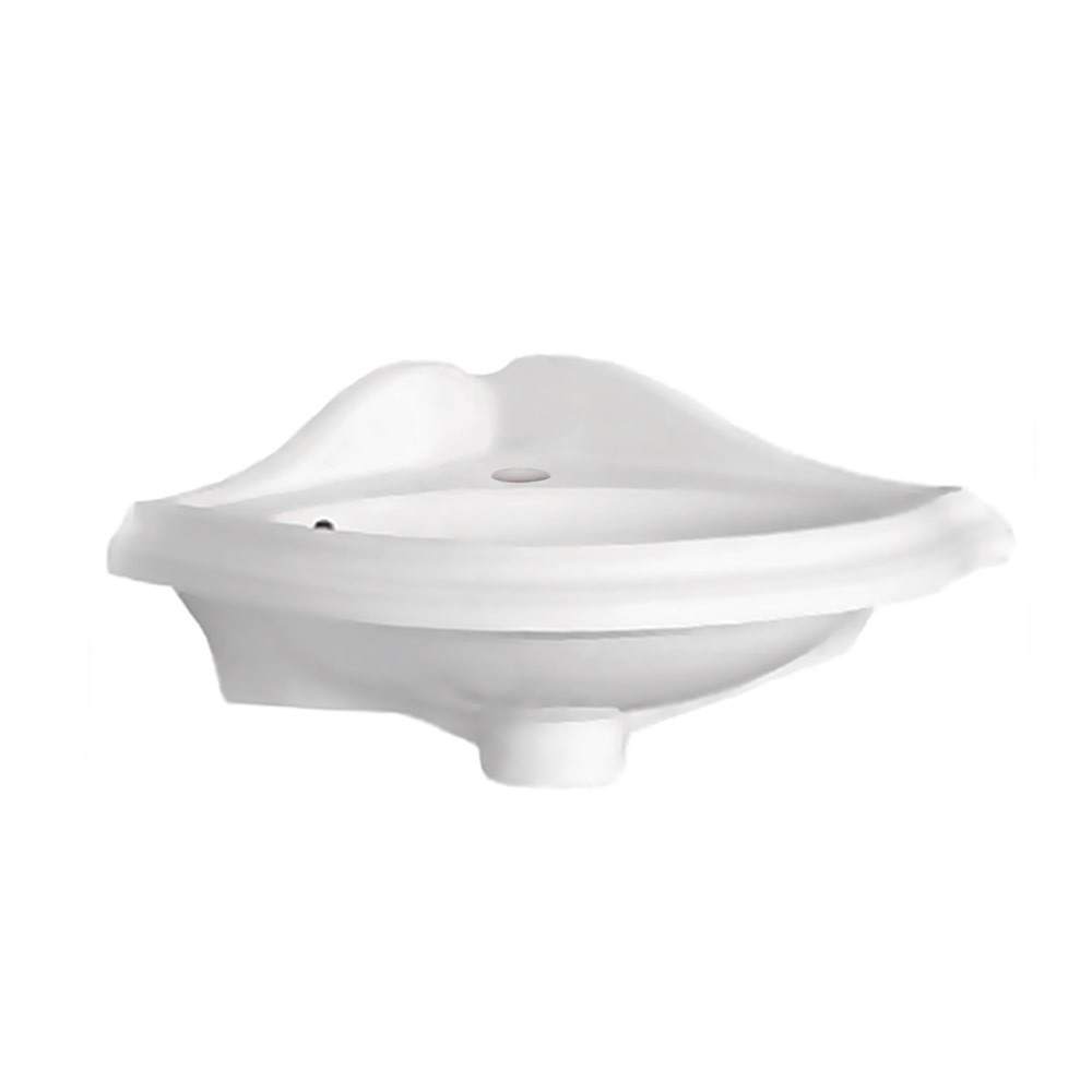 Whitehaus AR036 17.25-Inch White Corner Bathroom Sink Wall Mounted