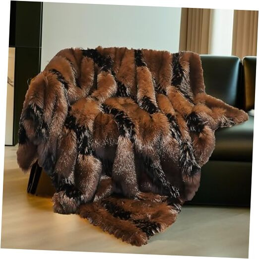 Fox Faux Fur Blanket Luxury Fur Throw Blanket Sofa Fluffy Blanket Super Warm