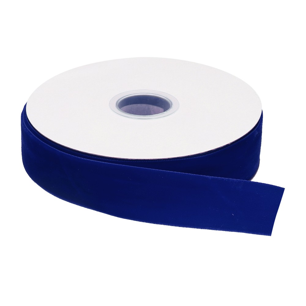 Velvet Ribbon 1 Inch x 25 Yard Single Face Spool Silky Dark Blue