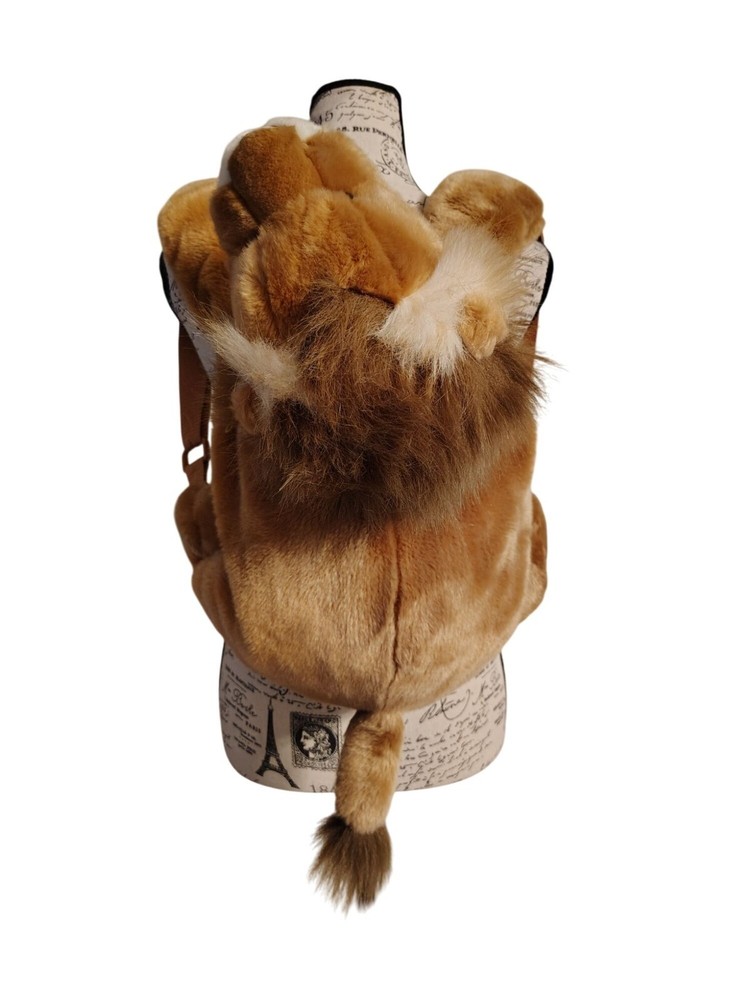 Large Children's Lion Plush Backpack, Adjustable Strap, Zip Close, 20