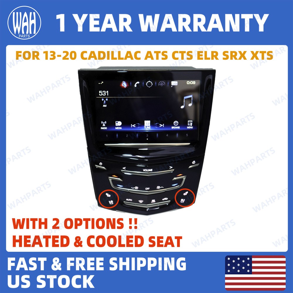 For Cadillac Escalade ATS CTS XTSCUE System Navigation Radio w/ Heated & Cooled