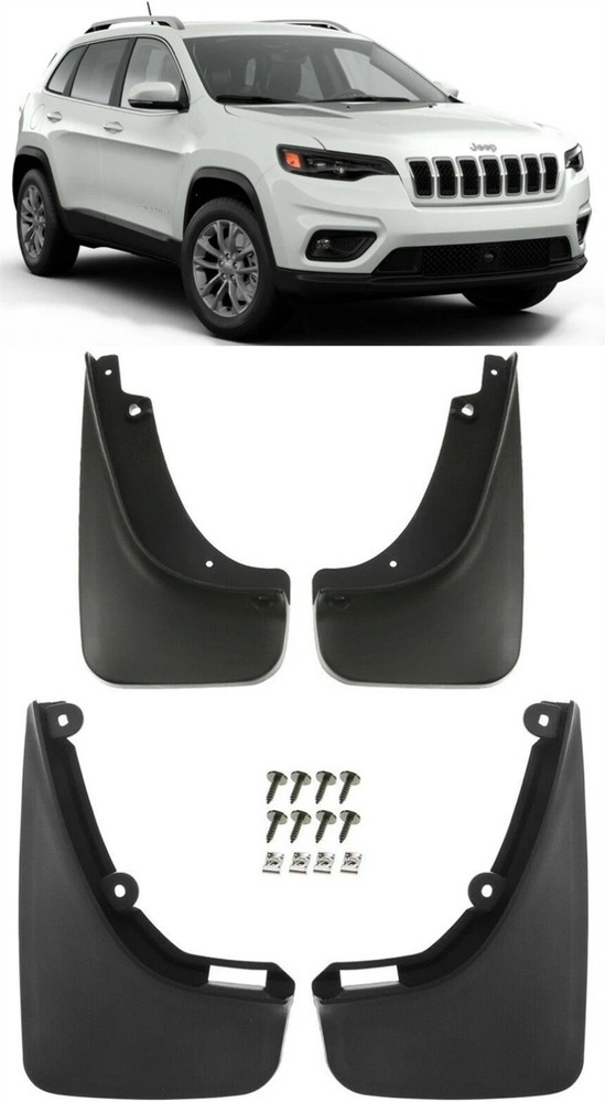 Genuine Front & Rear Molded Splash Guards Mud Flaps For 2019-2023 Jeep Cherokee