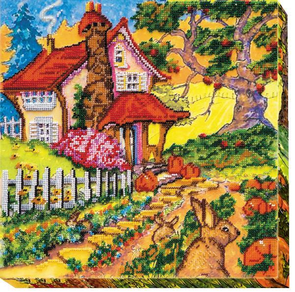 Bead embroidery kit Fairy Autumn needlework kit Art canvas beadwork pattern