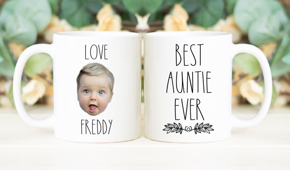 Best Auntie Ever Mug Custom Face Mug Personalized With Photo Of Baby
