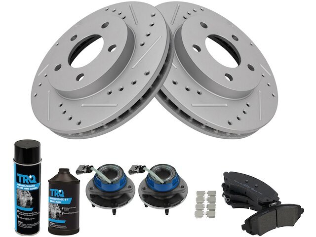 Front Brake Pad and Rotor and Wheel Hub Kit fits Aztek 2001-2005 FWD 75MWTP