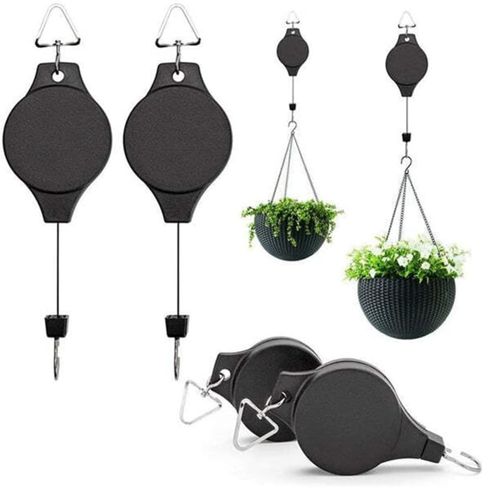 Outdoor Retractable Plant Pulley Garden Hooks for Hanging Plants Adjustable Plan