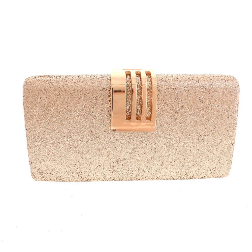 New Gold Metal Glitter Fabric Clutch Evening Bag WYQ141-GLD