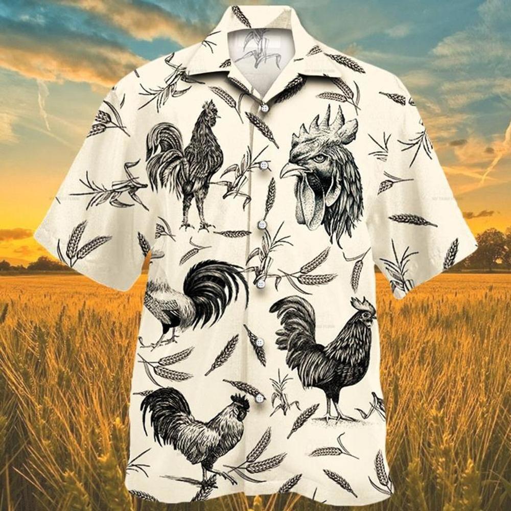 Rooster Farm Lovers Hawaiian Shir