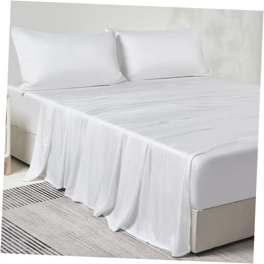 Luxury Cooling Bamboo Rayon King Sheet Set in White