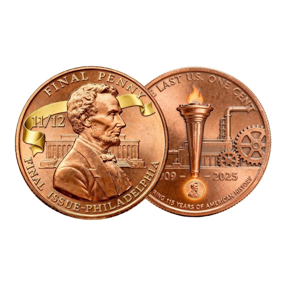 FINAL PENNY FINAL ISSUE-PHILADELPHIA 1909-2025 THE LAST U.S. ONE CENT