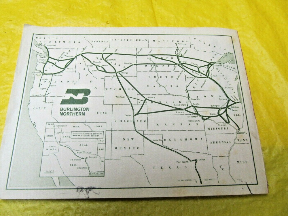 Vintage Burlington Northern Notepad from Smoke-Free Home Clean Condition