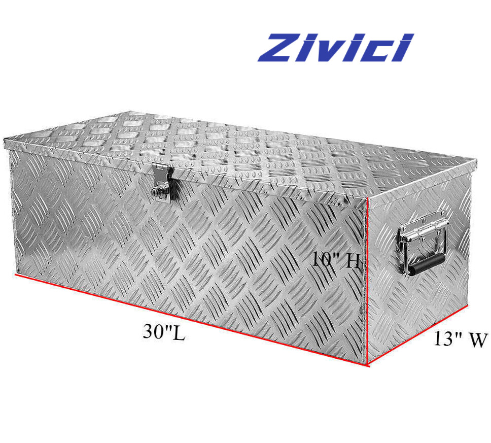 30x13x10 Aluminum Truck Bed Tool Box for Pickup Trailer RV Storage