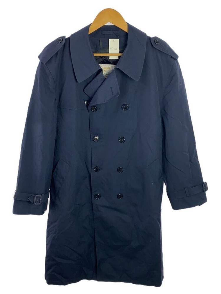 London Fog Trench Coat/44/Wool/Navy 2733
