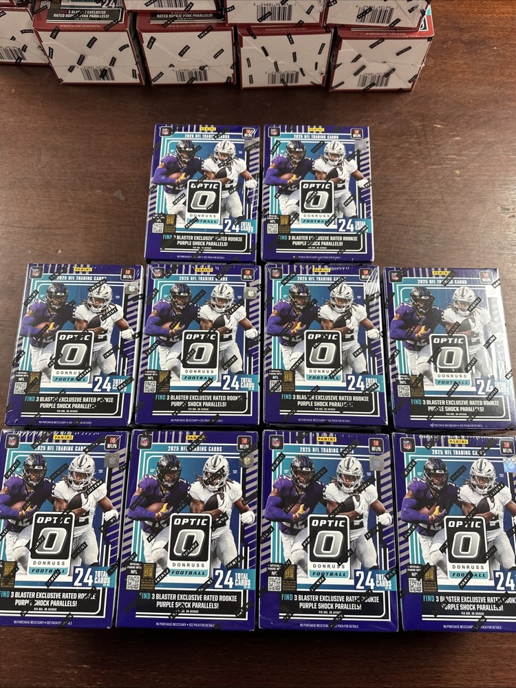 LOT OF 10 BOXES - 2025 PANINI DONRUSS OPTIC NFL FACTORY SEALED BLASTER BOX NEW