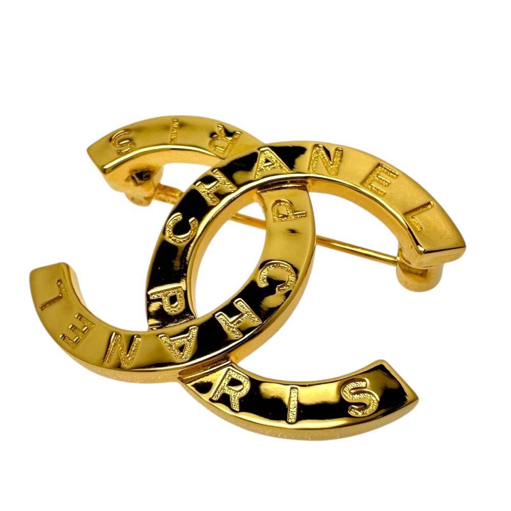 Chanel Coco Mark Brooch Gold Plated 10g B24V 936943