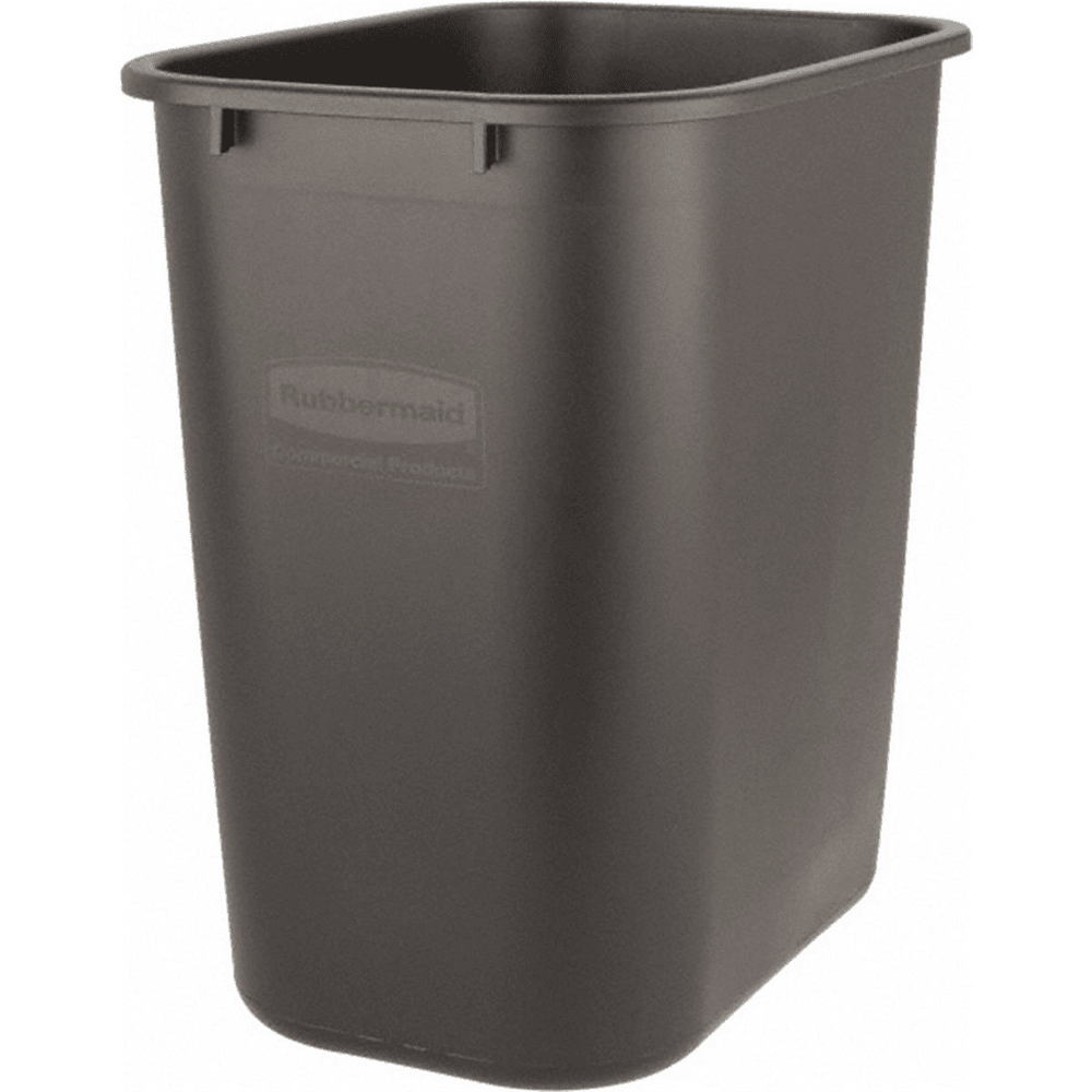 Rubbermaid 7 Gallon Plastic Office Trash Can, Black, New