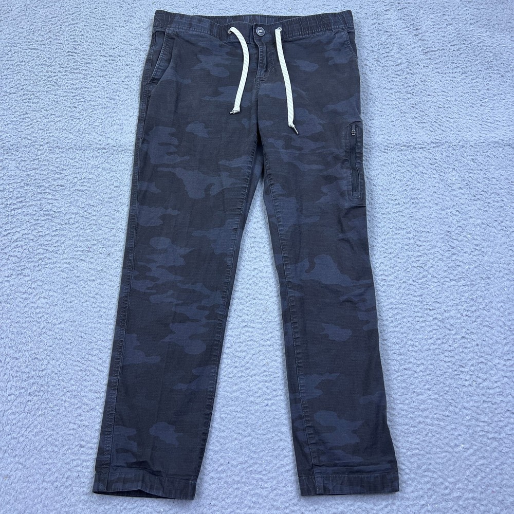 Vuori Ripstop Pants Womens L Gray Camo Outdoor Casual Drawstring Stretch VW401