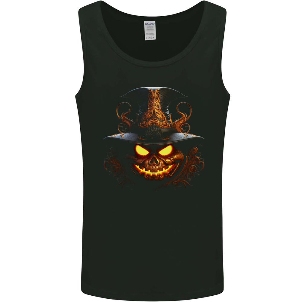 Evil Halloween Pumpkin Face 2 Mens Vest Tank Top