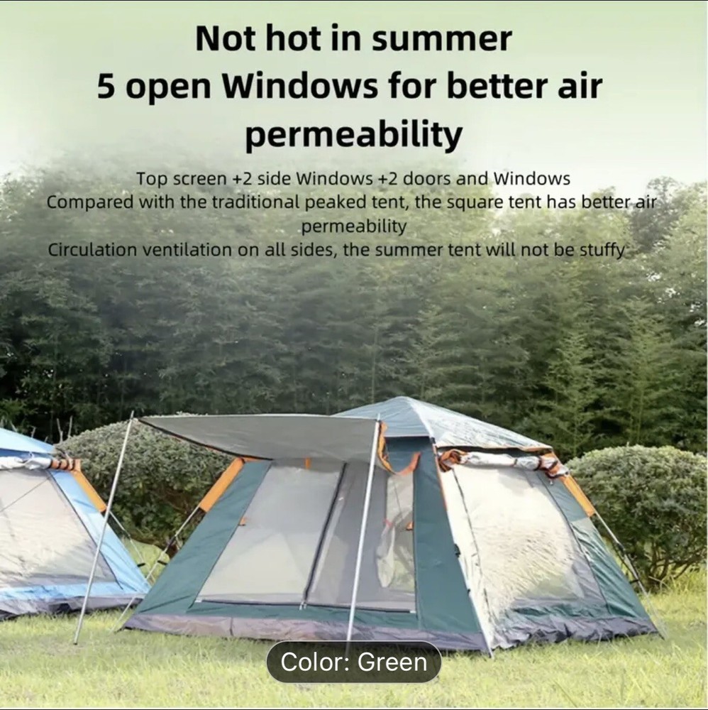 3-4 Person 3 Season Tent With Awnings