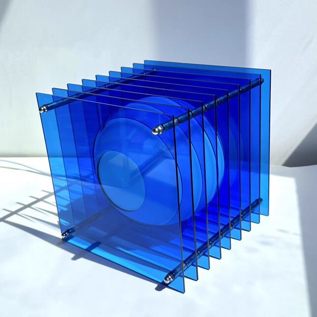 Ozon modern minimalist design table lamp in blue acrylic home decor layers