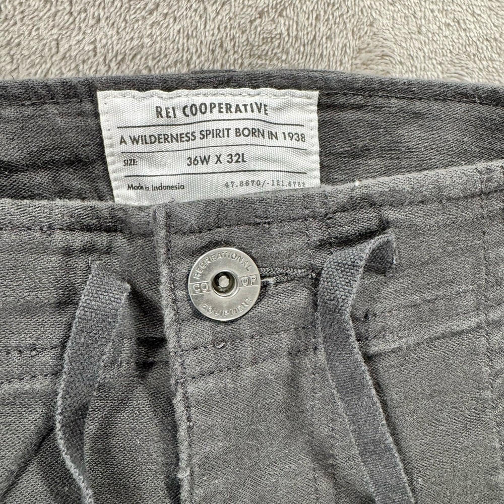 REI Co-Op Pants Mens 36x32 Gray Trailsmith Jogger Outdoor Hiking Double Knee