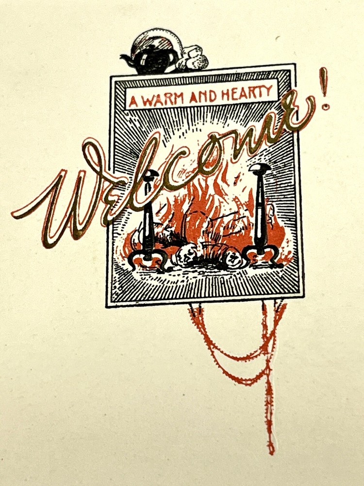 Antique 1916 Christmas New Years Greeting Card Post Stamp Red Cross Santa Seal-image