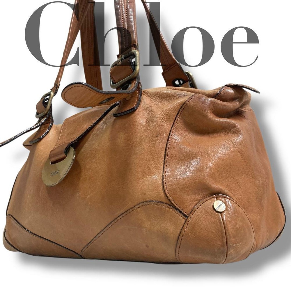 Chloe Vintage Malokinelli Leather Boston Tote Bag with Hardware Limi