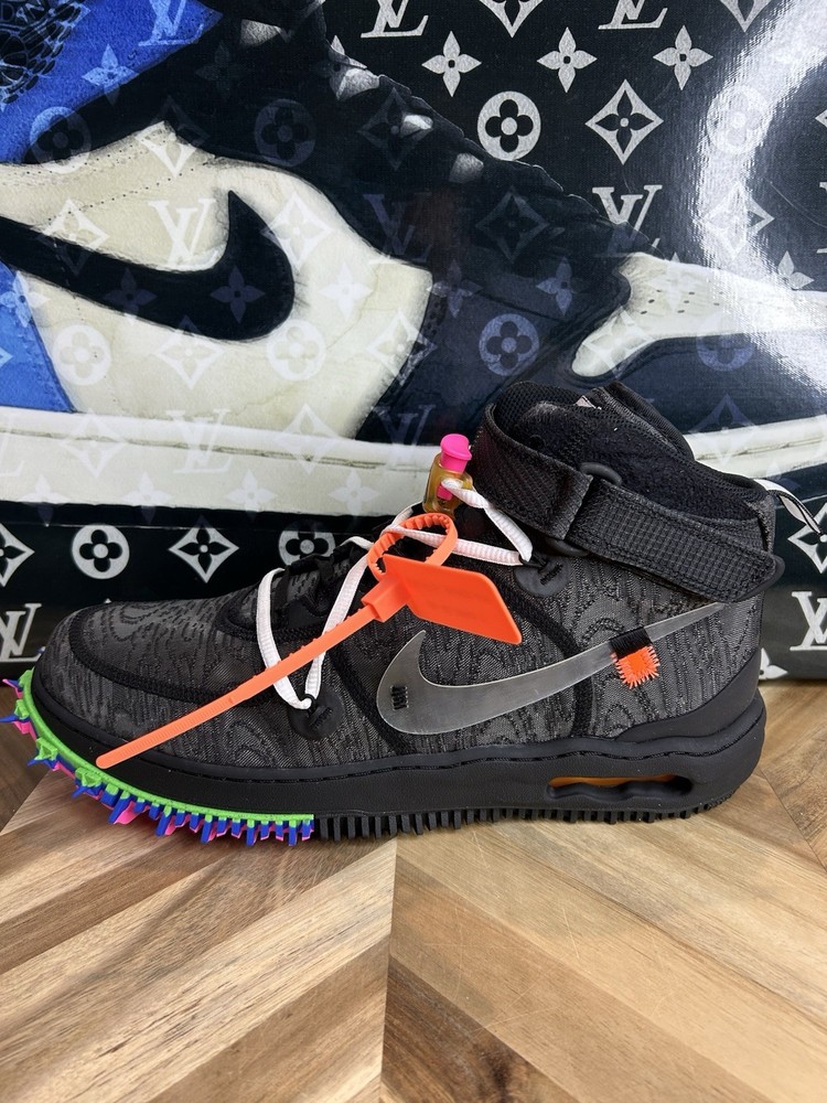 Nike Air Force 1 Mid x Off White Black Clear/Black US Size 12.5 Style DO6290-001