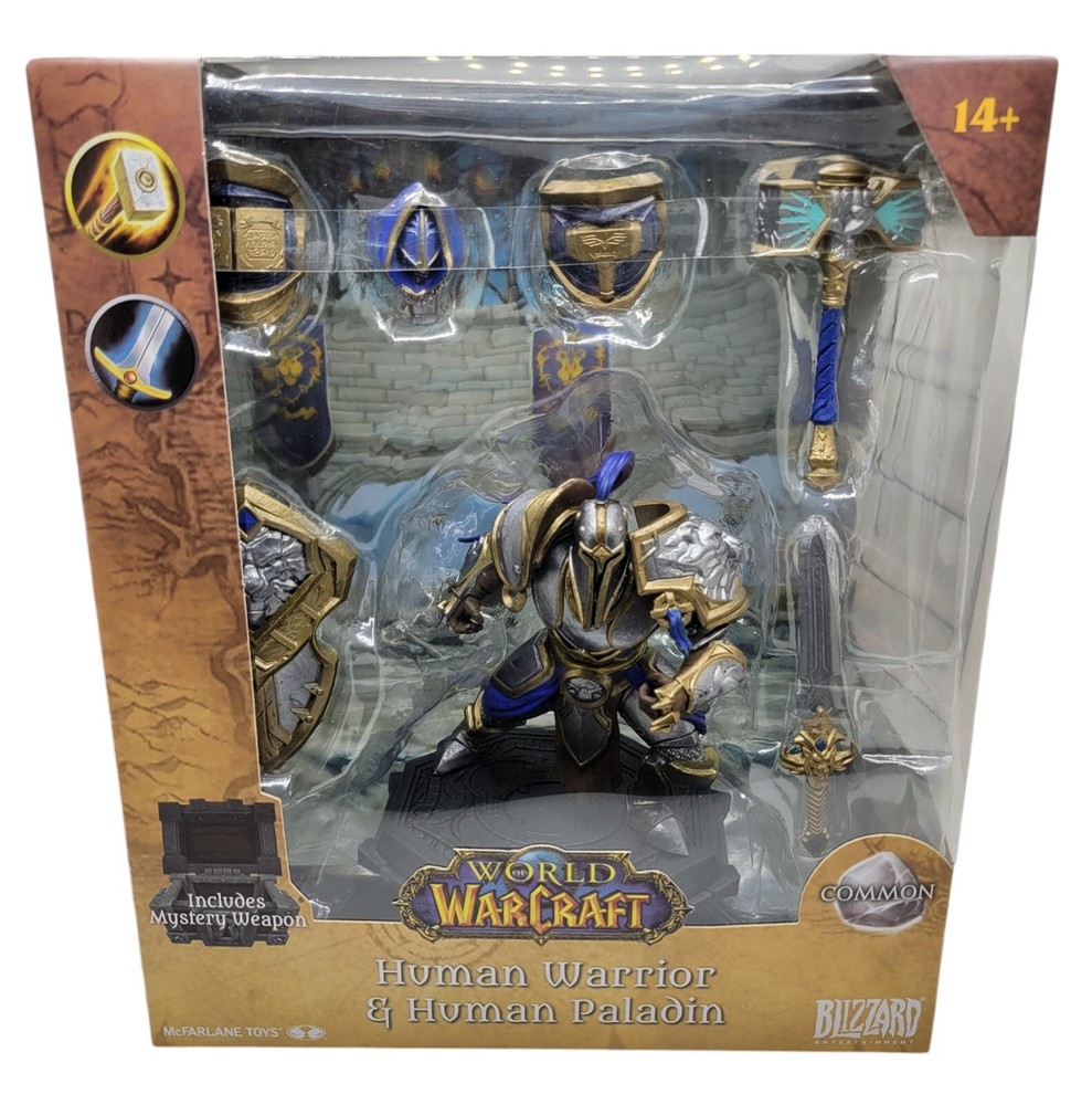 McFarlane • World of Warcraft • Human Warrior Paladin (Common) 1:12 • New