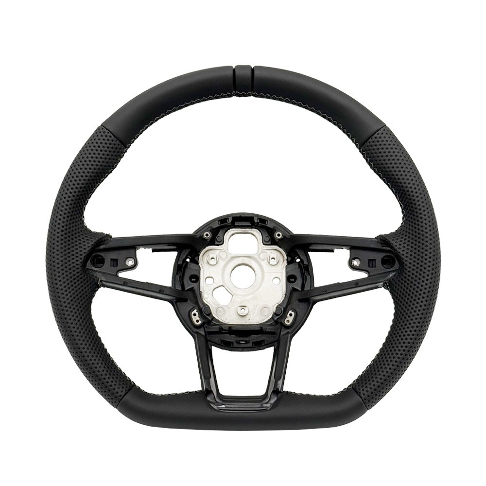 REVESOL Black Ring Flat Sports Steering Wheel for 2016-2023 Audi R8 / TT / TTRS