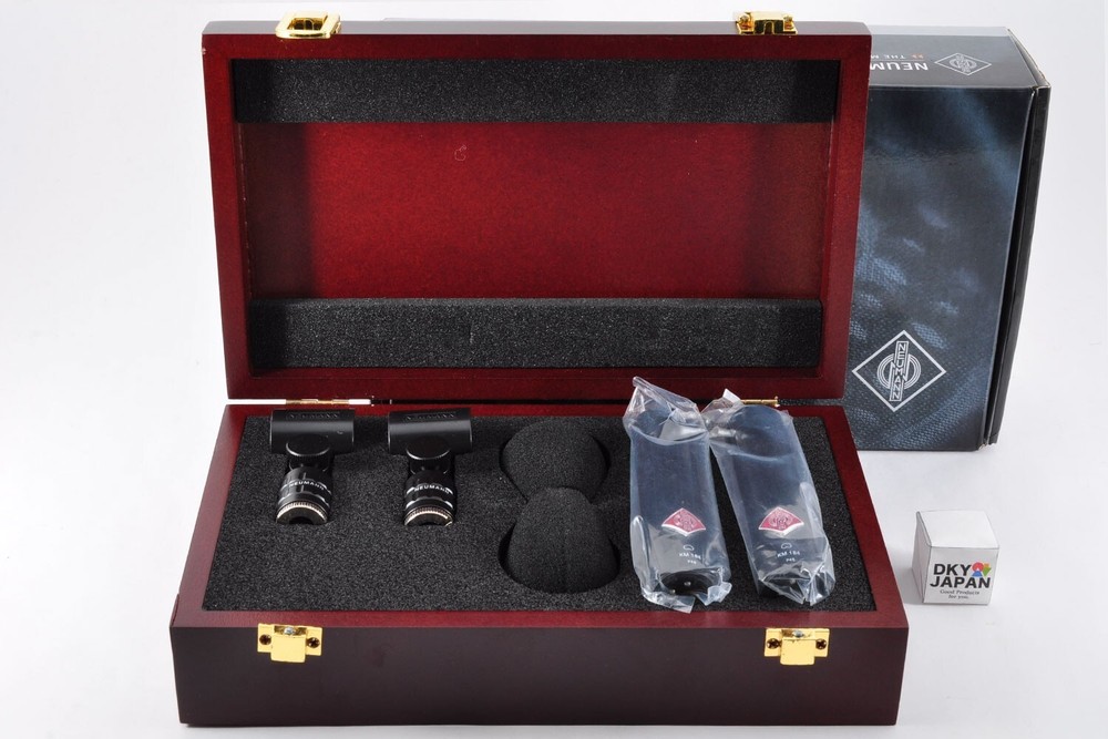 Neumann KM184 (Matte Black) Mic Microphone Matched Stereo Pair w/Box From Japan