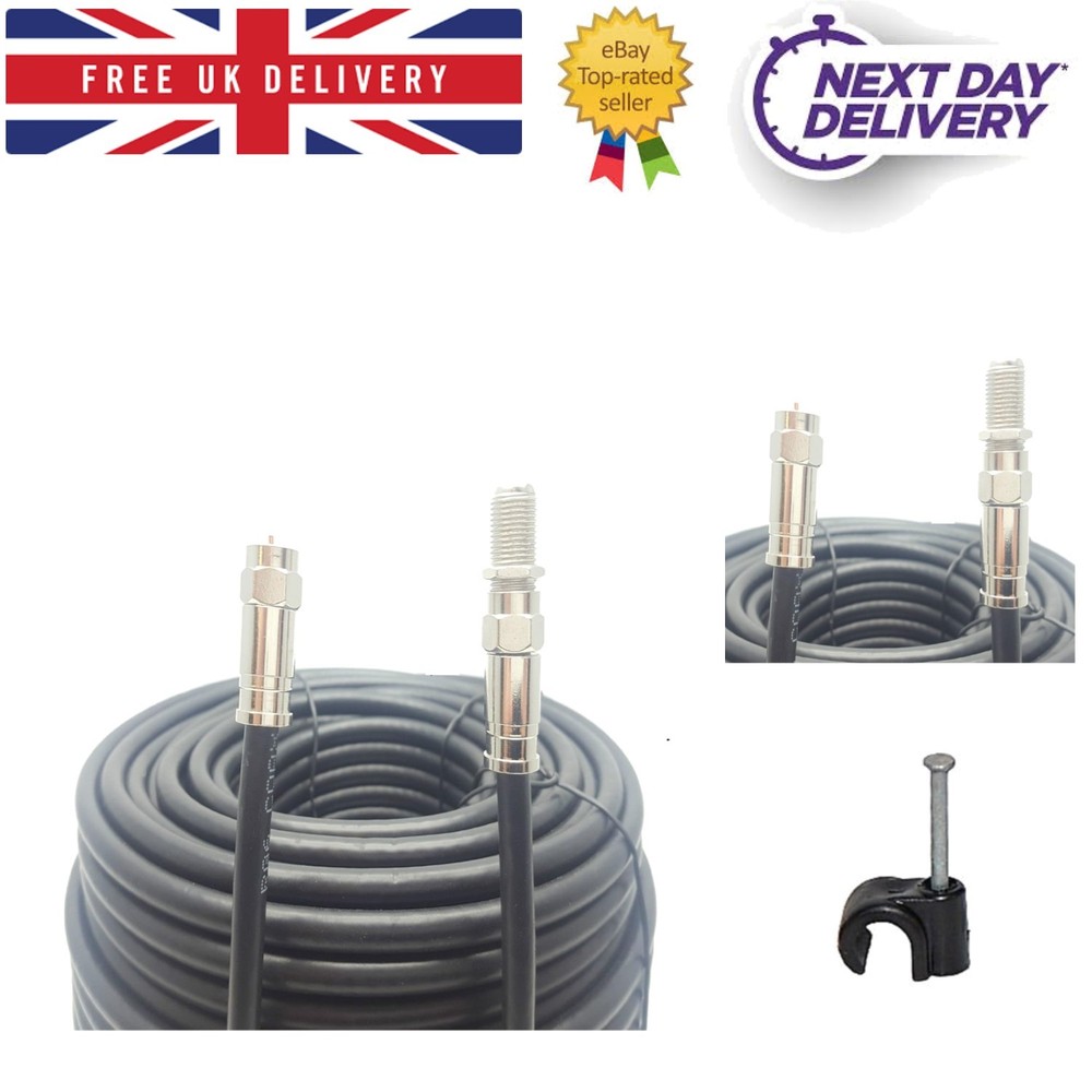 5M RG6 Coaxial Cable with Compression F Connectors - Optimal Signal Quality