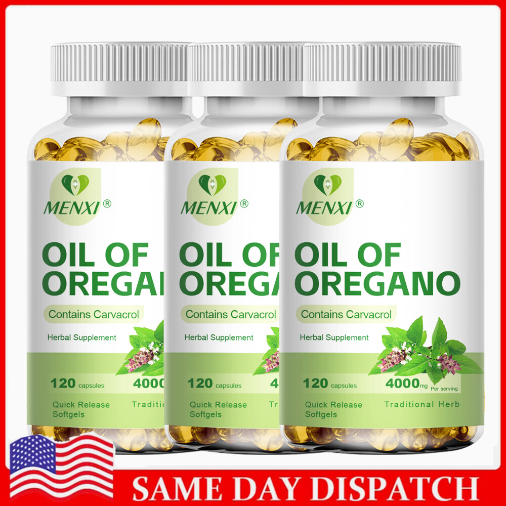 Premium 4000mg Organic Oregano Oil Extract for Immune Support - 3 Bottles, 120 Pills Each