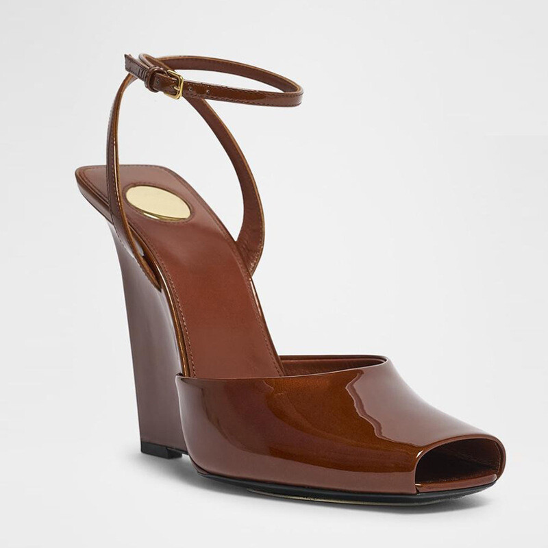 Sexy Women's Peep Toe Wedge Sandals Roman Style Oversized Formal Shoes
