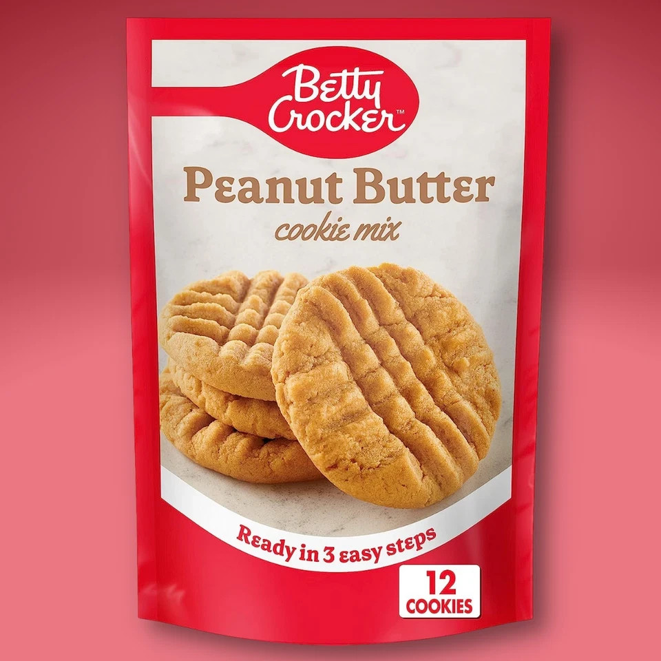 Betty Crocker Peanut Butter Cookie Mix, Makes twelve (12) 2-inch Cookies, 7.2 oz