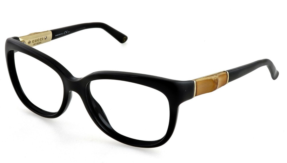 GUCCI GG3672/S 4UAVK 55mm Black Bamboo Eyeglasses Sunglasses Frames Italy