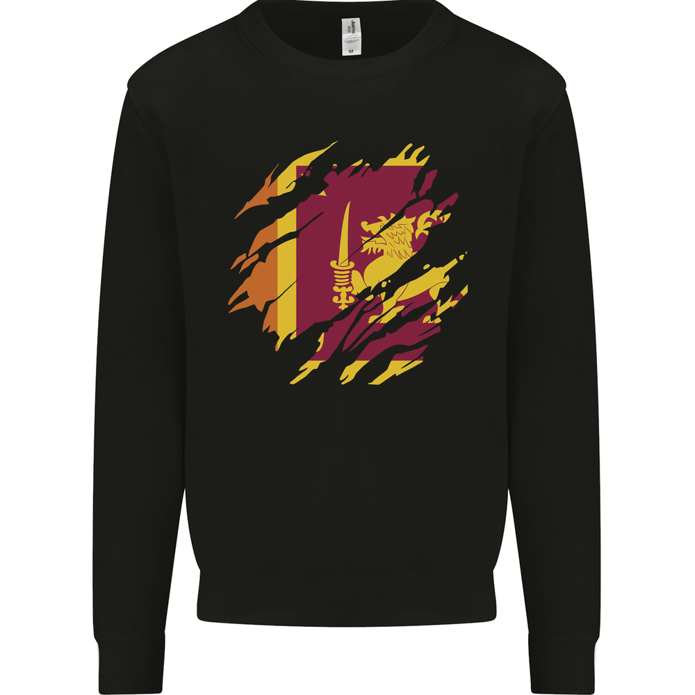 Torn Sri Lankan Flag Sri Lanka Day Football Mens Sweatshirt Jumper