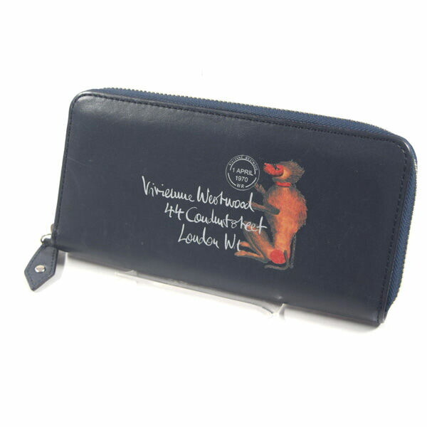 Vivienne Westwood Circus Monkey Long Wallet Leather Used 19.5cm x 10cm