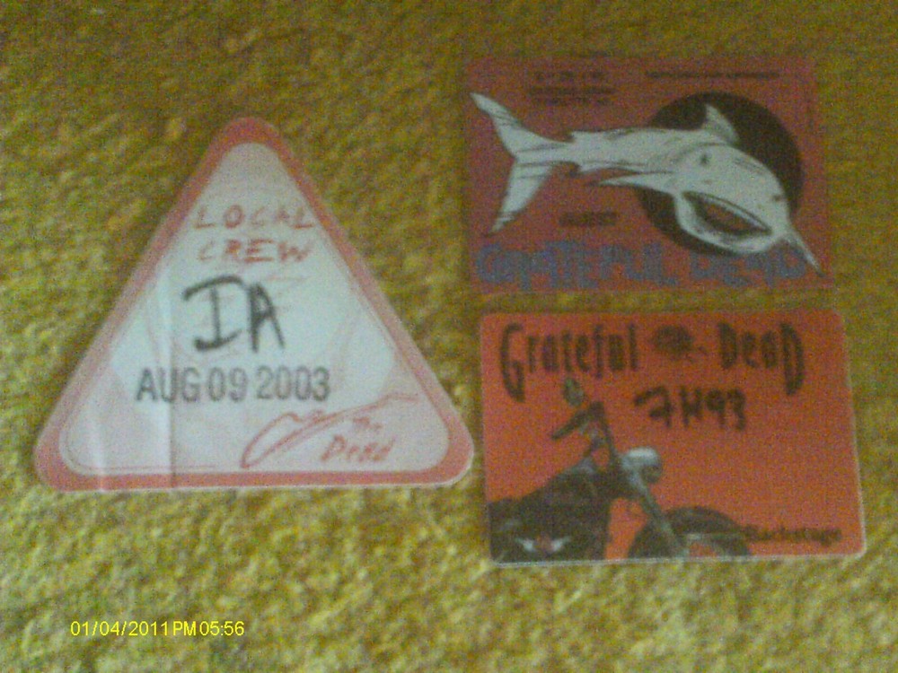 Grateful Dead 3 Backstage Passes Lot-'93, '95, 2003 VG+ to NM-ORIGINAL, UNPEELED