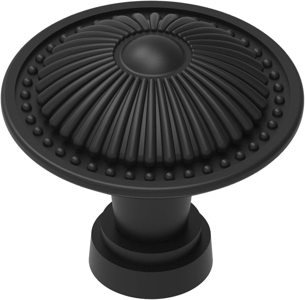 5-Pack Flat Black Cabinet Knobs, round Black Kitchen Knobs Handle Vintage Drawer