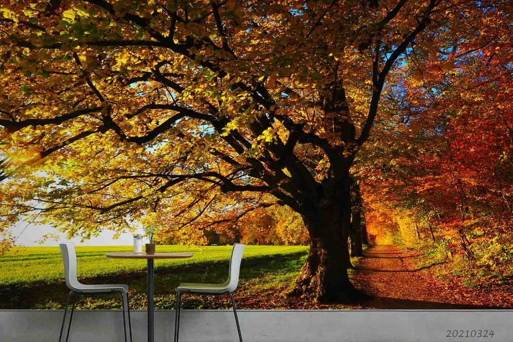 3D Forest Path Field Landscape Wall Murals Wallpaper Murals Wall Sticker