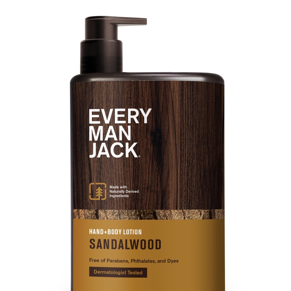 Every Man Jack Men's Sandalwood Hand & Body Lotion for All Skin Types - 13.5oz