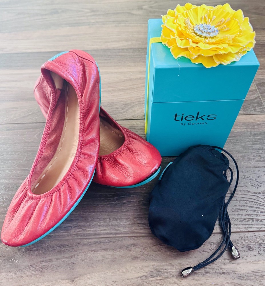 Tieks by Gavrieli Ballet Flats Womens Size 9 - Cardinal Red - Leather Shoes