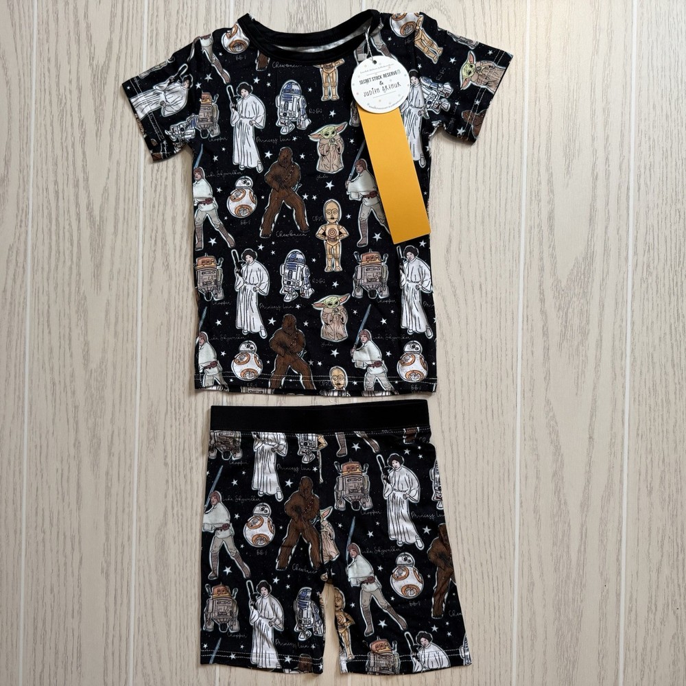 Little Britches Boutique Bamboo Pajamas Toddler Boys 3T Star Wars Black 2pc NEW
