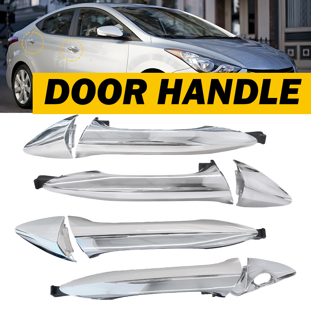 4Pcs Chrome Exterior Door Handle Front & Rear Set for 2011-2016 Hyundai Elantra